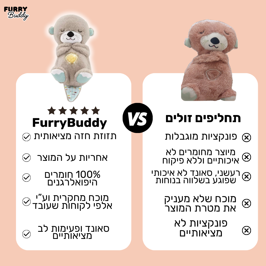 ™ FurryBuddy - בובה נושמת לוטרה